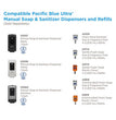 Pacific Blue Ultra Foam Hand Sanitizer Refill For Manual Dispensers, 1,000 mL, Fragrance-Free, 4/Carton OrdermeInc OrdermeInc