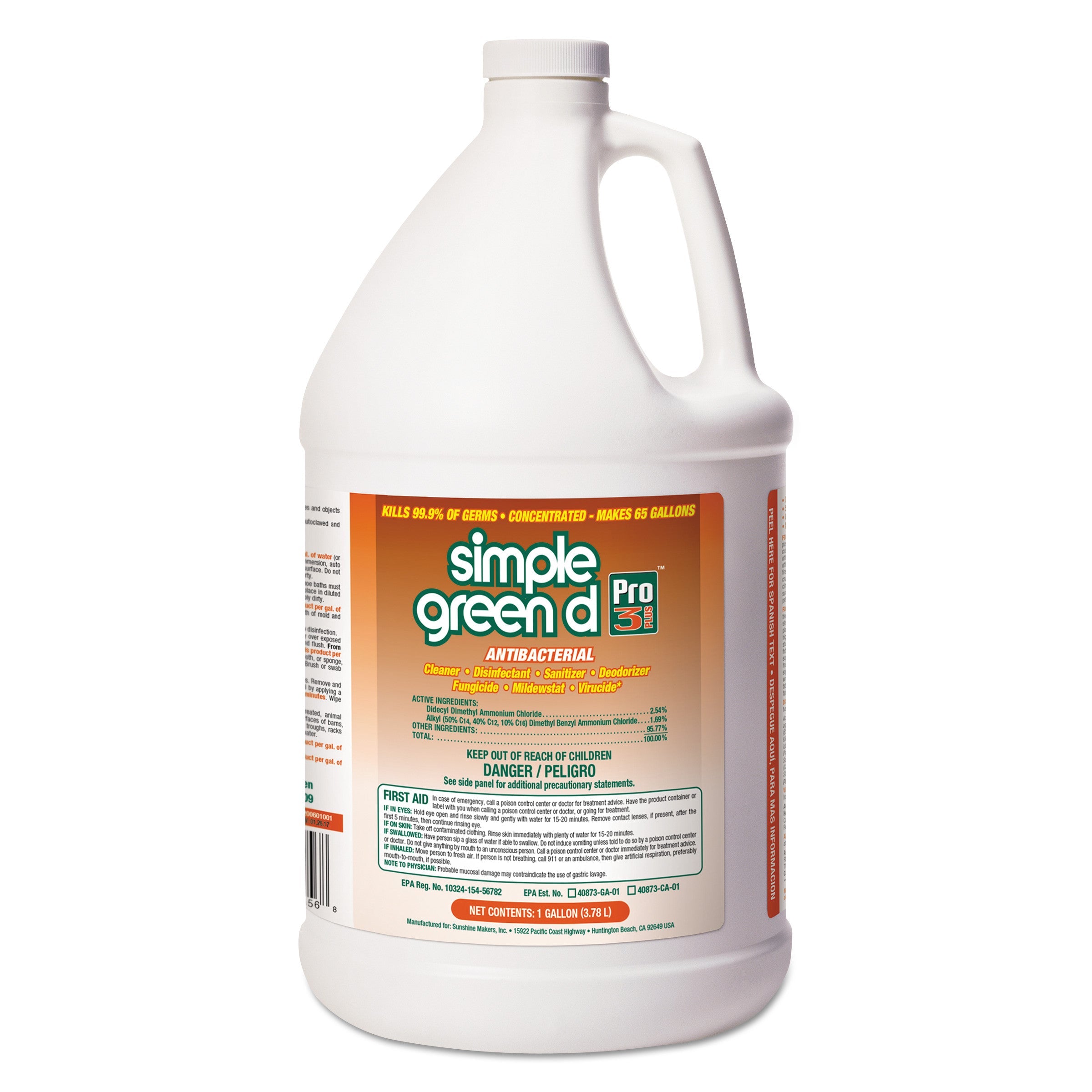 d Pro 3 Plus Antibacterial Concentrate, Herbal, 1 gal Bottle, 6/Carton - OrderMe