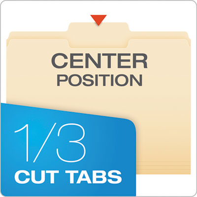 Pendaflex® Manila File Folders, 1/3-Cut Tabs: Center Position, Letter Size, 0.75" Expansion, Manila, 100/Box OrdermeInc OrdermeInc