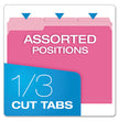 TOPS BUSINESS FORMS Colored File Folders, 1/3-Cut Tabs: Assorted, Letter Size, Pink/Light Pink, 100/Box - OrdermeInc