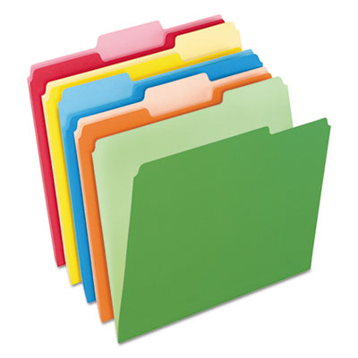 TOPS BUSINESS FORMS Colored File Folders, 1/3-Cut Tabs: Assorted, Letter Size, Assorted Colors, 100/Box - OrdermeInc