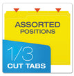 TOPS BUSINESS FORMS Double-Ply Reinforced Top Tab Colored File Folders, 1/3-Cut Tabs: Assorted, Letter Size, 0.75" Expansion, Yellow, 100/Box - OrdermeInc