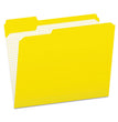 TOPS BUSINESS FORMS Double-Ply Reinforced Top Tab Colored File Folders, 1/3-Cut Tabs: Assorted, Letter Size, 0.75" Expansion, Yellow, 100/Box - OrdermeInc