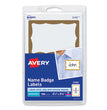 AVERY PRODUCTS CORPORATION Printable Adhesive Name Badges, 3.38 x 2.33, Gold Border, 100/Pack