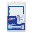 AVERY PRODUCTS CORPORATION Printable Adhesive Name Badges, 3.38 x 2.33, Blue Border, 100/Pack
