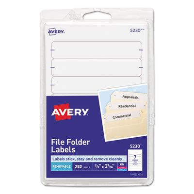 Removable File Folder Labels with Sure Feed Technology, 0.66 x 3.44, White, 7/Sheet, 36 Sheets/Pack OrdermeInc OrdermeInc