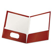 Oxford™ High Gloss Laminated Paperboard Folder, 100-Sheet Capacity, 11 x 8.5, Crimson, 25/Box OrdermeInc OrdermeInc