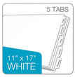 Cardinal® Write 'n Erase Tabloid Index Dividers, 5-Tab, 11 x 17, White, 1 Set - OrdermeInc