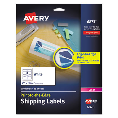 AVERY PRODUCTS CORPORATION Vibrant Laser Color-Print Labels w/ Sure Feed, 2 x 3.75, White, 200/PK