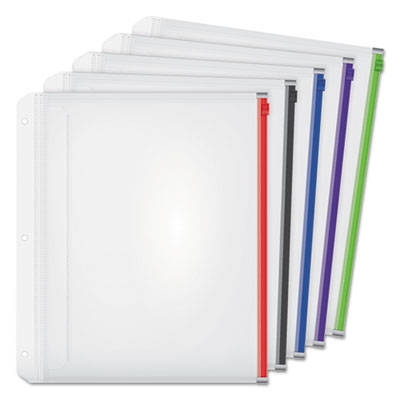 CARDINAL BRANDS INC. Expanding Zipper Binder Pocket, 8.5 x 11, Assorted Colors, 5/Pack - OrdermeInc