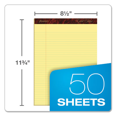 Ampad® Gold Fibre Quality Writing Pads, Narrow Rule, 50 Canary-Yellow 8.5 x 11.75 Sheets, Dozen OrdermeInc OrdermeInc