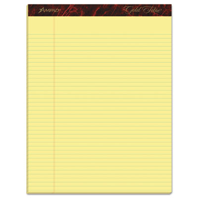 Ampad® Gold Fibre Quality Writing Pads, Narrow Rule, 50 Canary-Yellow 8.5 x 11.75 Sheets, Dozen OrdermeInc OrdermeInc