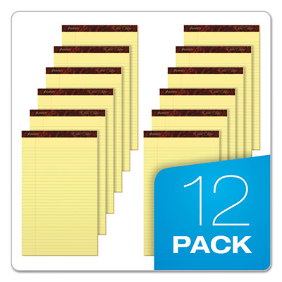 Gold Fibre Quality Writing Pads, Wide/Legal Rule, 50 Canary-Yellow 8.5 x 14 Sheets, Dozen OrdermeInc OrdermeInc