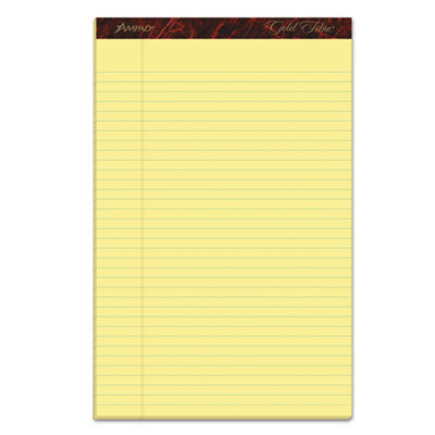 Gold Fibre Quality Writing Pads, Wide/Legal Rule, 50 Canary-Yellow 8.5 x 14 Sheets, Dozen OrdermeInc OrdermeInc