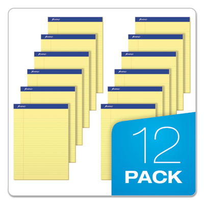Perforated Writing Pads, Wide/Legal Rule, 50 Canary-Yellow 8.5 x 11.75 Sheets, Dozen OrdermeInc OrdermeInc