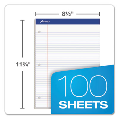 Double Sheet Pads, Wide/Legal Rule, 100 White 8.5 x 11.75 Sheets OrdermeInc OrdermeInc