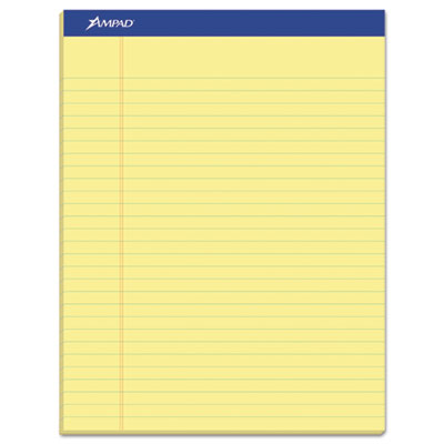 Perforated Writing Pads, Wide/Legal Rule, 50 Canary-Yellow 8.5 x 11.75 Sheets, Dozen OrdermeInc OrdermeInc