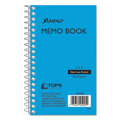 Ampad® Memo Books, Narrow Rule, Randomly Assorted Cover Color, (50) 5 x 3 Sheets - OrdermeInc