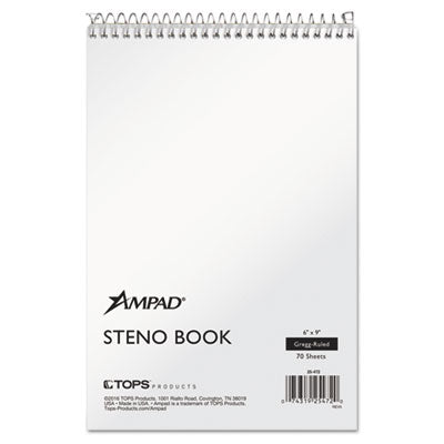Ampad® Steno Pads, Gregg Rule, Tan Cover, 70 White 6 x 9 Sheets - OrdermeInc
