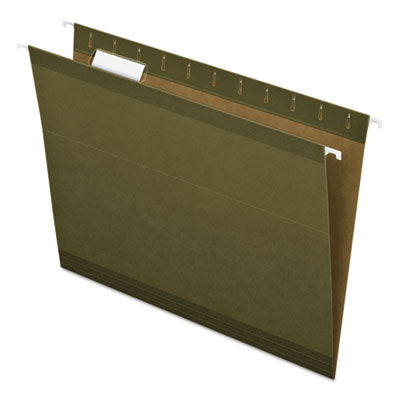 Pendaflex® Reinforced Hanging File Folders with Printable Tab Inserts, Letter Size, 1/5-Cut Tabs, Standard Green, 25/Box OrdermeInc OrdermeInc