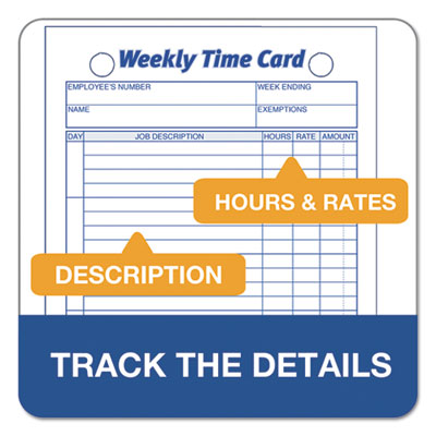 Weekly Employee Time Cards, One Side, 4.25 x 6.75, 100/Pack OrdermeInc OrdermeInc