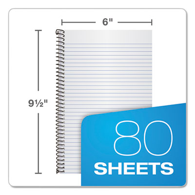 TOPS™ Second Nature Single Subject Wirebound Notebooks, Medium/College Rule, Light Blue Cover, (80) 9.5 x 6 Sheets - OrdermeInc