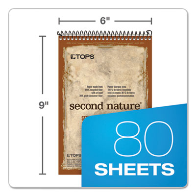 Second Nature Recycled Notepads, Gregg Rule, Brown Cover, 80 White 6 x 9 Sheets OrdermeInc OrdermeInc