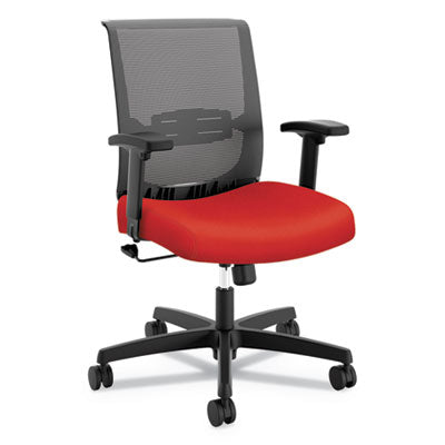HON COMPANY Convergence Mid-Back Task Chair, Swivel-Tilt, Supports Up to 275 lb, 16.5" to 21" Seat Height, Red Seat, Black Back/Base - OrdermeInc