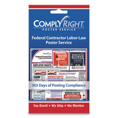 Labor Law Poster Service, "Federal Contractor Labor Law", 4 x 7 OrdermeInc OrdermeInc