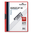 Durable® DuraClip Report Cover, Clip Fastener, 8.5 x 11 , Clear/Red, 25/Box OrdermeInc OrdermeInc
