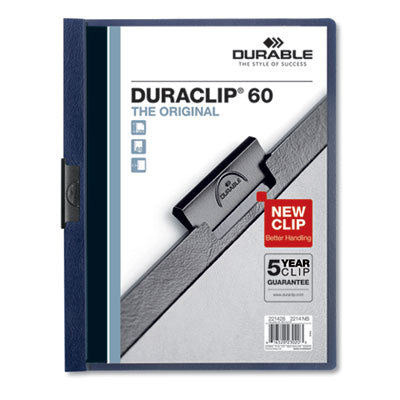 Durable® DuraClip Report Cover with Clip Fastener, 8.5 x 11, Clear/Navy, 25/Box OrdermeInc OrdermeInc