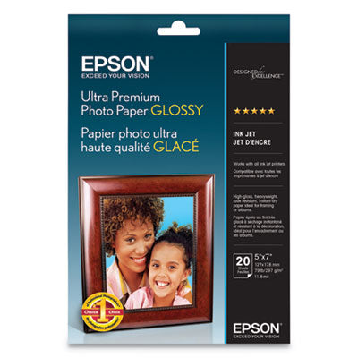 Ultra Premium Photo Paper Glossy, 11.8 mil, 5 x 7, Glossy White, 20/Pack OrdermeInc OrdermeInc