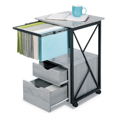 Mood Storage Pedestals with Open-Format Hanging File Rack, Left or Right, 2 Drawers: Box/File, Gray, 17.75" x 17.75" x 30" OrdermeInc OrdermeInc