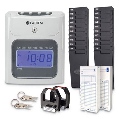 400E Top-Feed Time Clock Bundle, Digital Display, White OrdermeInc OrdermeInc