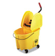 Rubbermaid® Commercial WaveBrake 2.0 Bucket/Wringer Combos, Down-Press, 35 qt, Plastic, Yellow - OrdermeInc