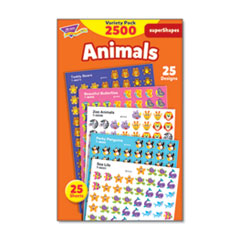 TREND ENTERPRISES, INC. superSpots and superShapes Sticker Packs, Animal Antics, Assorted Colors, 2,500 Stickers - OrdermeInc