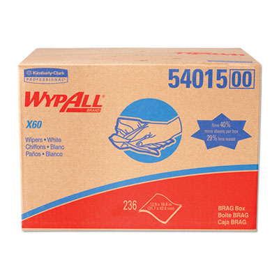 WypAll® General Clean X60 Cloths, 12.5 x 16.8, White, 236/Carton - OrdermeInc