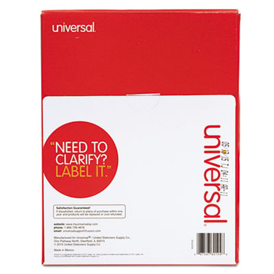 Universal® White Labels, Inkjet/Laser Printers, 1 x 4, White, 20/Sheet, 100 Sheets/Box OrdermeInc OrdermeInc