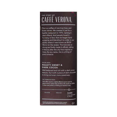 STARBUCKS COFFEE COMPANY Coffee, Caffe Verona, Ground, 1lb Bag - OrdermeInc