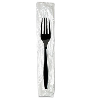 Individually Wrapped Heavyweight Forks, Polystyrene, Black, 1,000/Carton OrdermeInc OrdermeInc
