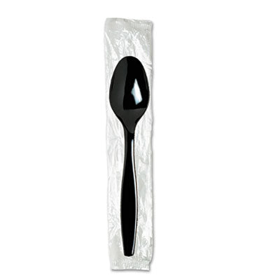Individually Wrapped Heavyweight Teaspoons, Polystyrene, Black 1,000/Carton OrdermeInc OrdermeInc