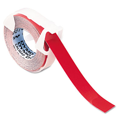 Self-Adhesive Glossy Labeling Tape for Embossers, 0.37" x 12 ft Roll, Red OrdermeInc OrdermeInc