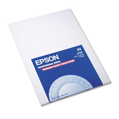 Epson® Premium Photo Paper, 10.4 mil, 11.75 x 16.5, High-Gloss White, 20/Pack OrdermeInc OrdermeInc