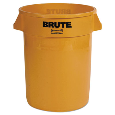 Rubbermaid® Commercial Vented Round Brute Container, 32 gal, Plastic, Yellow OrdermeInc OrdermeInc