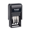 Trodat® Printy Economy Micro 5-in-1 Date Stamp with Text Plates, Self-Inking, 1" x 0.75", Blue/Red OrdermeInc OrdermeInc