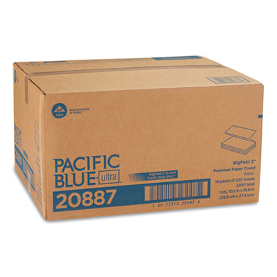 Georgia Pacific® Professional Pacific Blue Ultra Folded Paper Towels, 1-Ply, 10.2 x 10.8, White, 220/Pack, 10 Packs/Carton OrdermeInc OrdermeInc