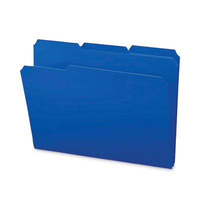 SMEAD MANUFACTURING CO. Top Tab Poly Colored File Folders, 1/3-Cut Tabs: Assorted, Letter Size, 0.75" Expansion, Blue, 24/Box - OrdermeInc