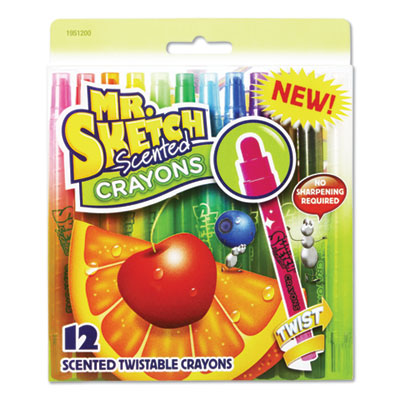 Mr. Sketch® Scented Crayons, Assorted, 12/Pack - OrdermeInc
