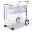 Wire Mail Cart, Metal, 2 Bins, 21.5" x 37.5" x 39.5", Chrome OrdermeInc OrdermeInc