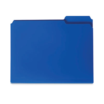 SMEAD MANUFACTURING CO. Top Tab Poly Colored File Folders, 1/3-Cut Tabs: Assorted, Letter Size, 0.75" Expansion, Blue, 24/Box - OrdermeInc